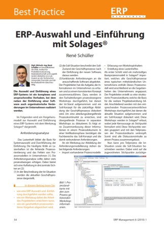 Bild - ERP-Auswahl und Einführung mit Solages®