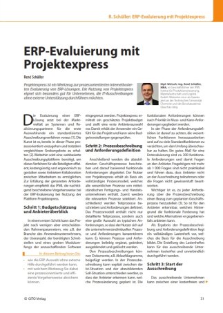 Abbildung ERP-Evaluierung mit Projektexpress