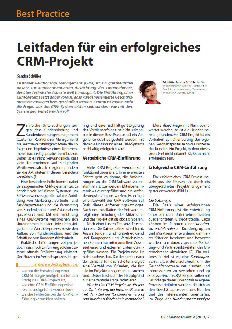 Abbildung Best Practice: Leitfaden für ein erfolgreiches CRM-Projekt