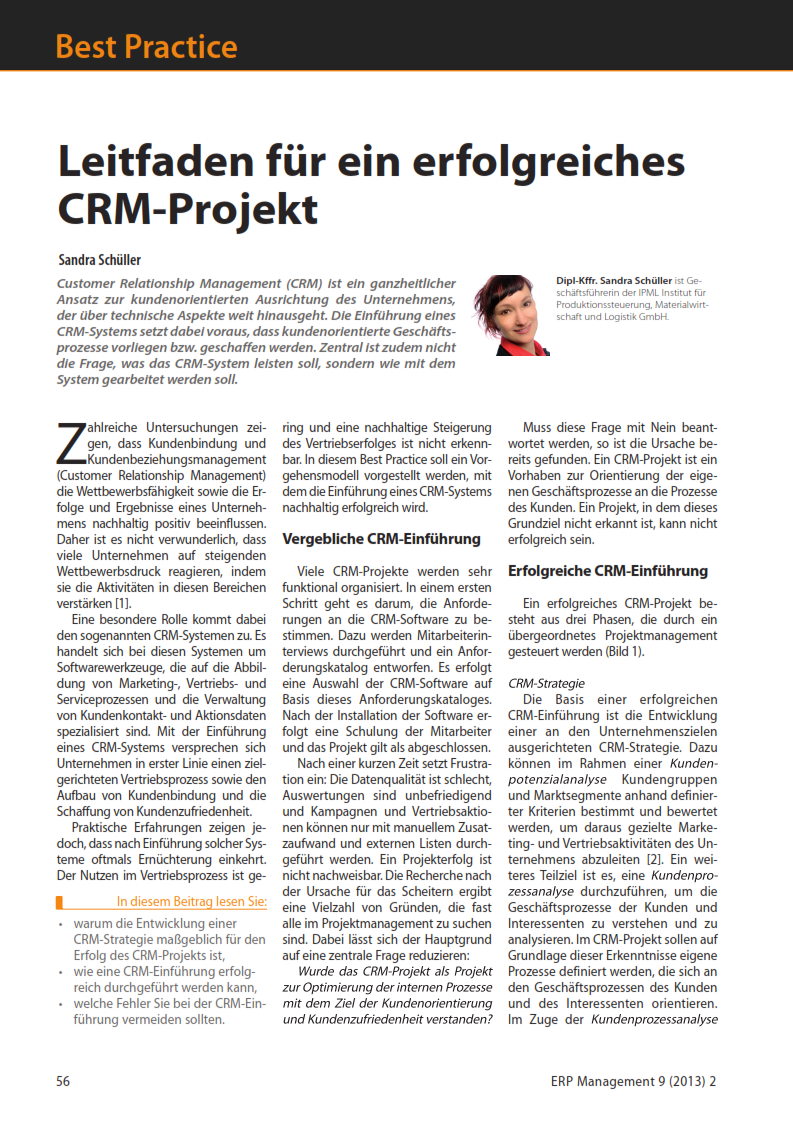 Bild - Best Practice: Leitfaden für ein erfolgreiches CRM-Projekt