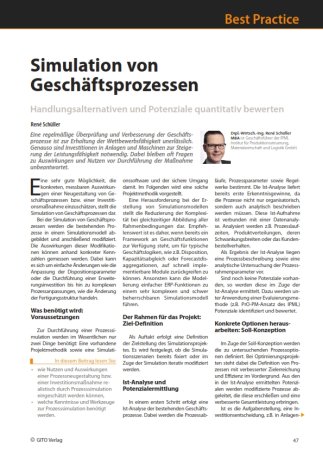 Prozesssimulation, Geschäftsprozessoptimierung, Simulationsmodell