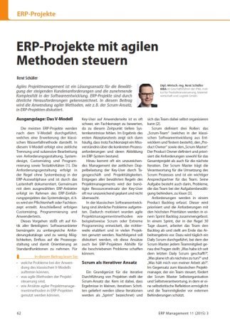Fachbeitrag: ERP-Projekte mit agilen Methoden steuern