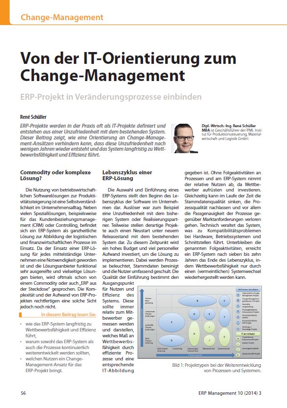 Abbildung Fachbeitrag: Von der IT-Orientierung zum Change-Management